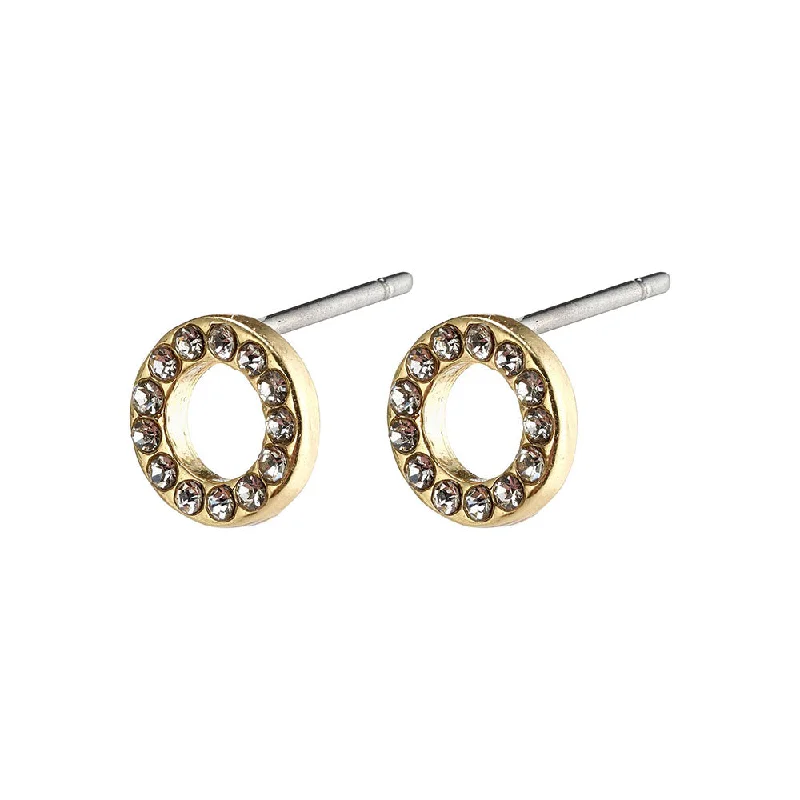 women's adjustable earrings-Tessa Gold Plated Crystal Studs