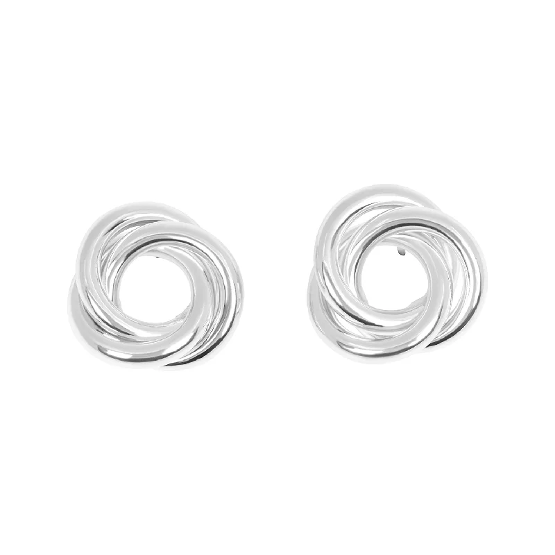 women's double hoop earrings-THE SILVER LOLA STUDS