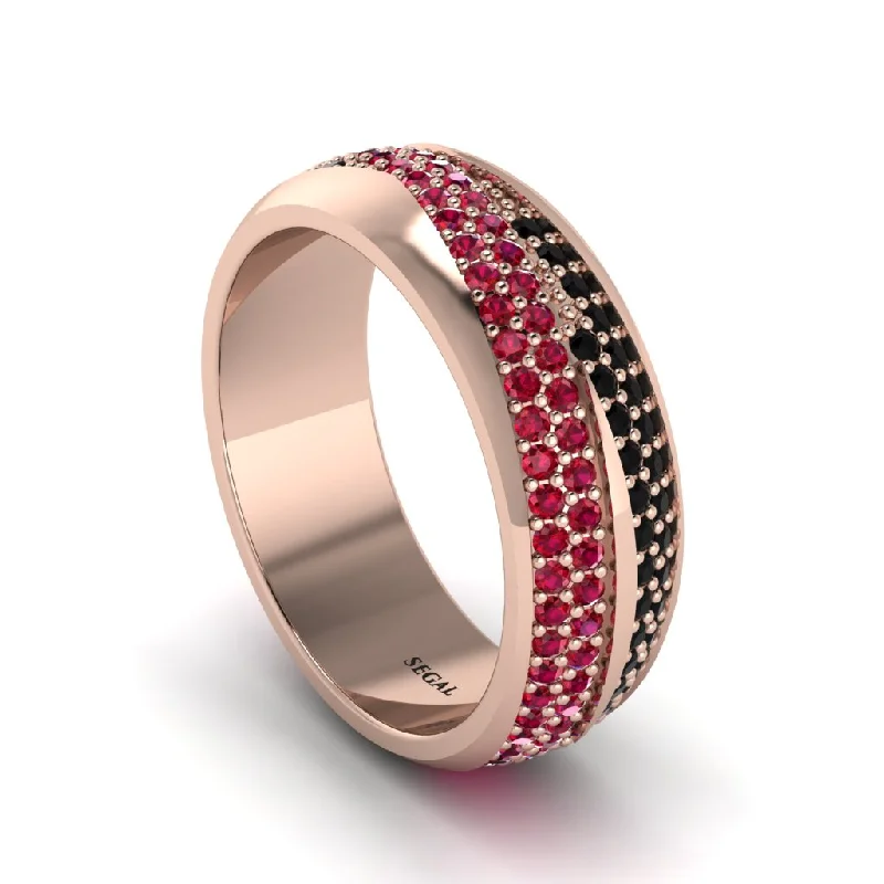 wedding bands and engagement rings-1.4Ct Ruby & Black Diamond Eternity Wedding Ring - Merritt No. 41