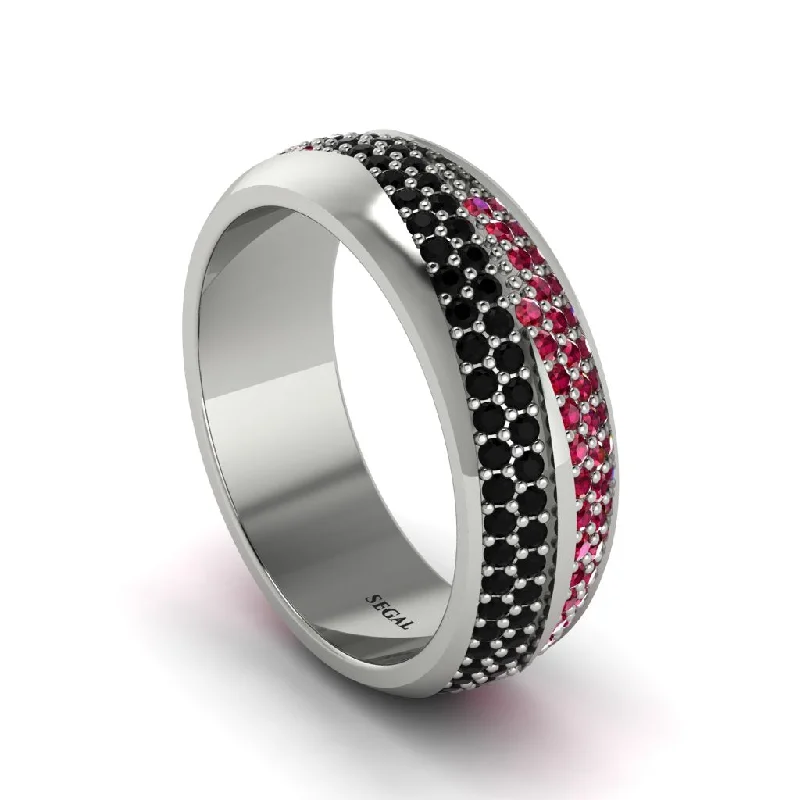 luxurious engagement rings for women-1.4Ct Black Diamond & Ruby Eternity Wedding Ring - Merritt No. 54