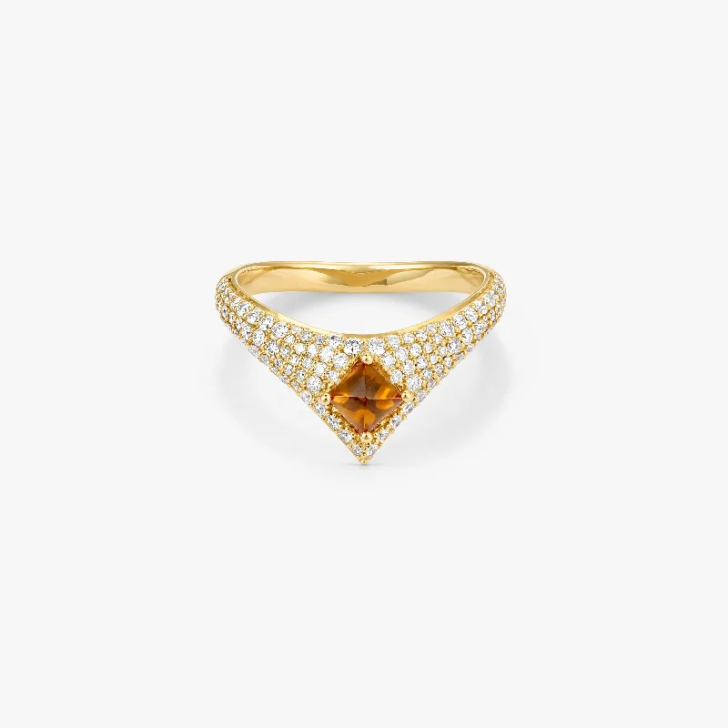 women's recycled rings-Tidal Citrine Ring