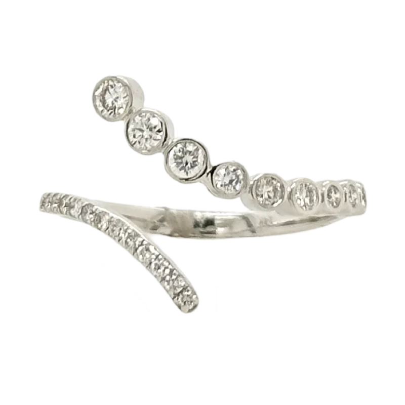 women's moissanite rings-DIAMOND SPIRAL RING