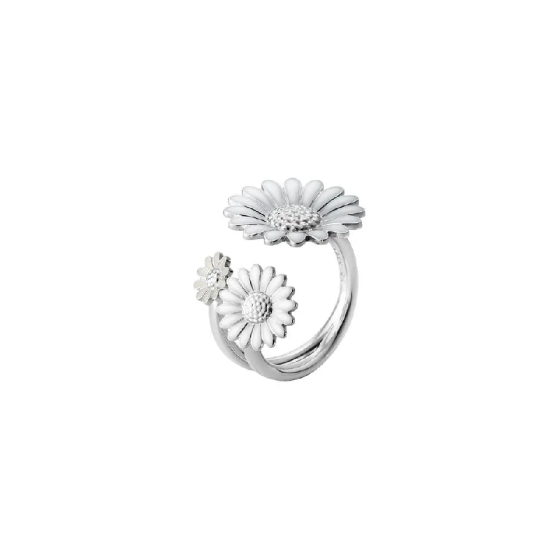 women's gemstone cocktail rings-Daisy x Stine Goya White Silver Ring