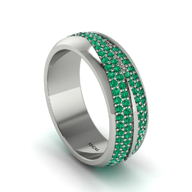 engagement rings with matching bands-1.4Ct Emerald Eternity Wedding Ring - Merritt No. 21