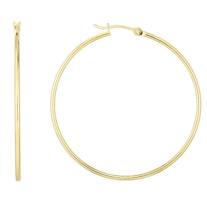 women's bridal earrings-14K Gold 1.5x45mm Hoops