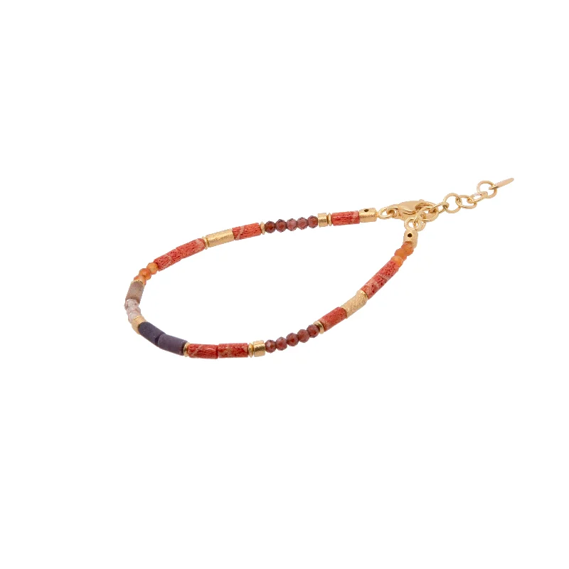 women's turquoise bracelets-Coral, Carnelian, Garnet, Ruby, Jasper and Zircon 3mm Necklace and Bracelet 24K Fair Trade Gold Vermeil