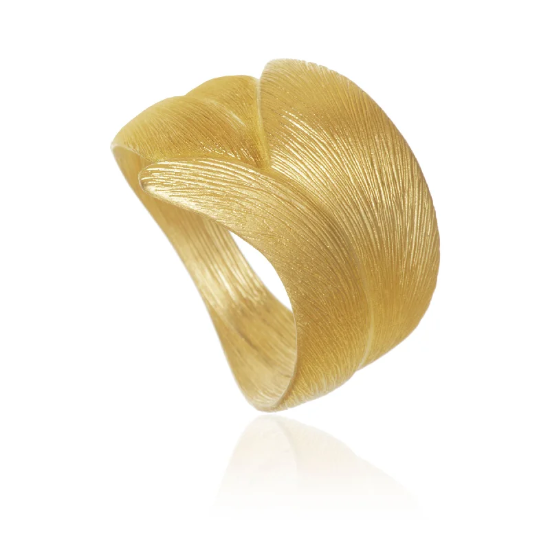 women's thick rings-Large Aura 18K Gold Ring