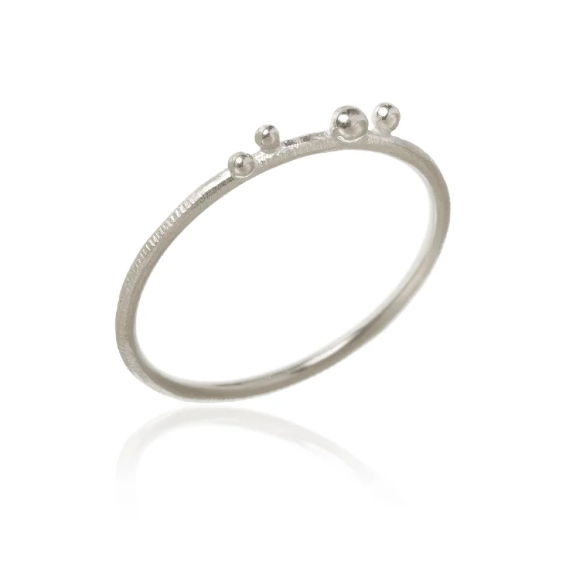 women's oversized rings-Delphis dots Silver Ring