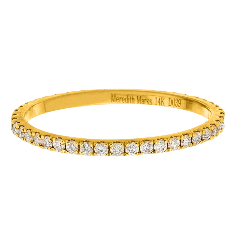 women's eternity rings-Josephine Band Yellow Gold White Diamond 1mm