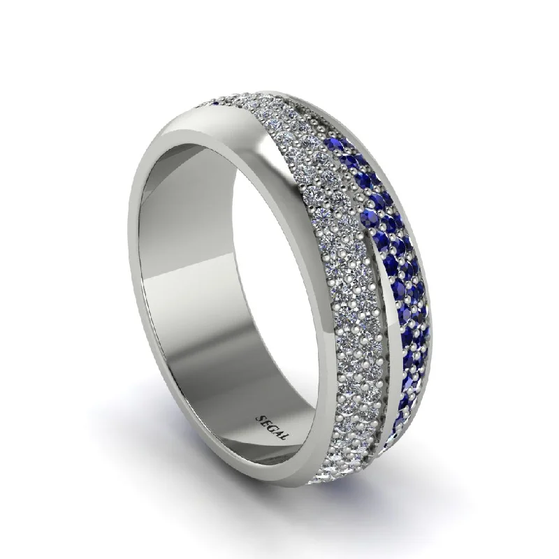 trendy engagement rings-1.4Ct Diamond & Sapphire Eternity Wedding Ring - Merritt No. 63