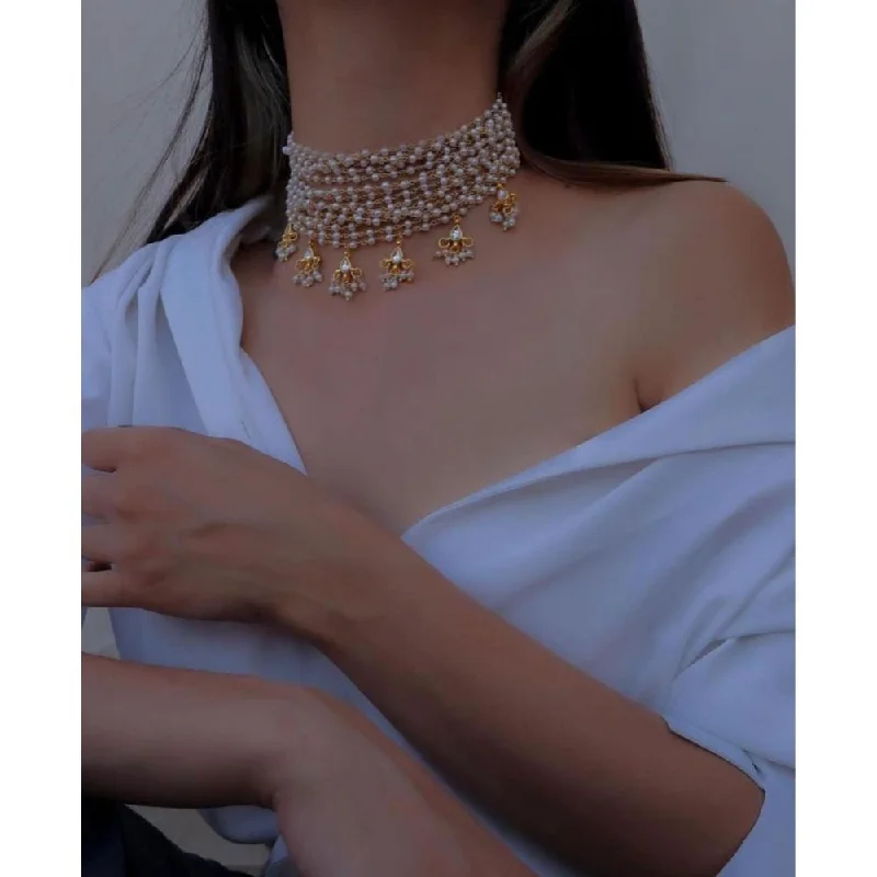 women's luxury necklaces-Akruti Collection Gold Plated Pearl Necklace