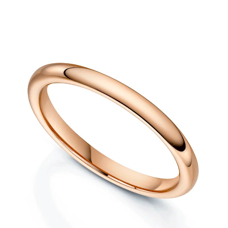 unique engagement rings-18ct Rose Gold Classic Court Ladies Wedding Ring