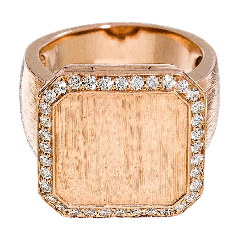 women's moissanite rings-Poison Ring Grande Pavé Outline Rose Gold