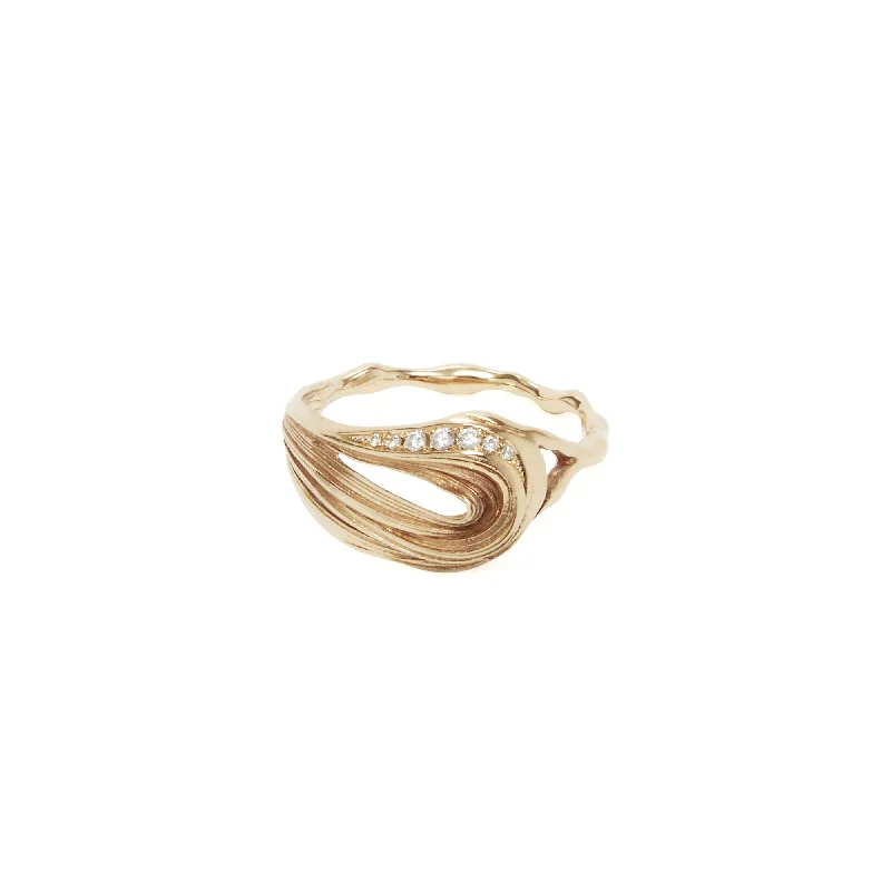 women's handmade rings-Ora Pavé 14K Gold Ring