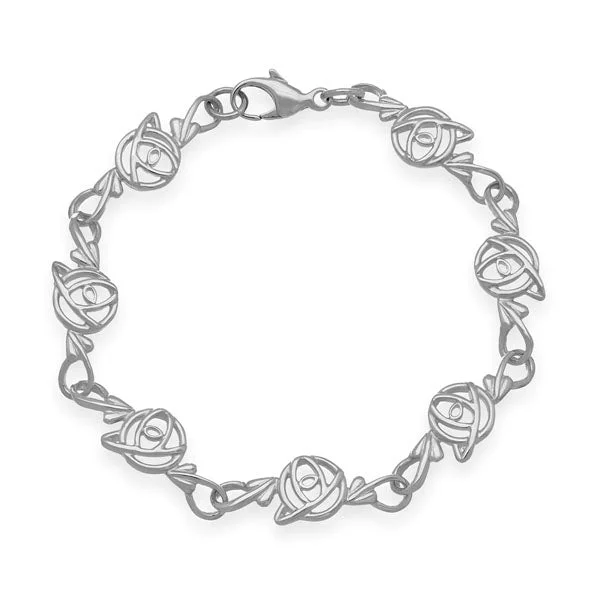 women's multi-strand bracelets-Charles Rennie Mackintosh Silver Bracelet BL349