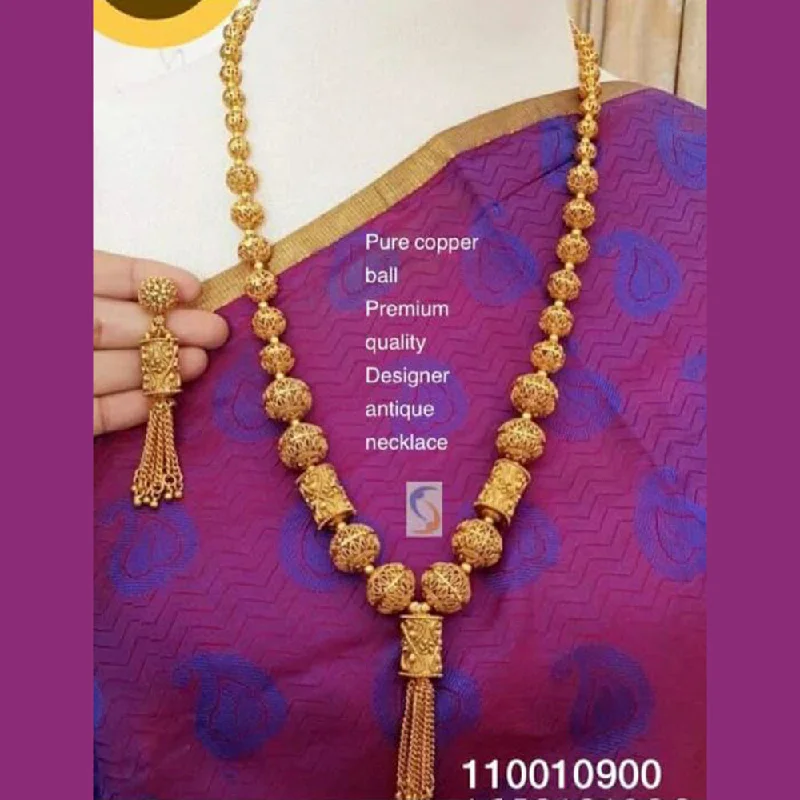 women's affordable necklaces-Sai Fashion Gold Plated Long Necklace Set