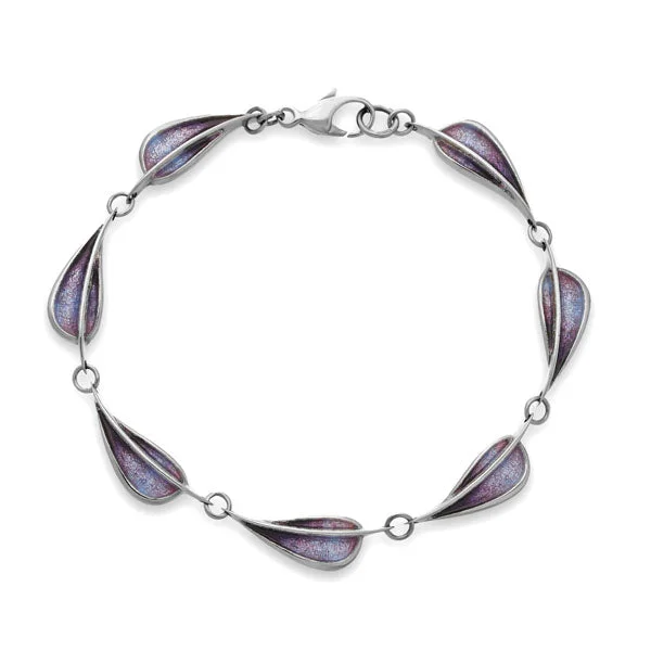 women's thin bangles-Leah Silver Bracelet EBL66