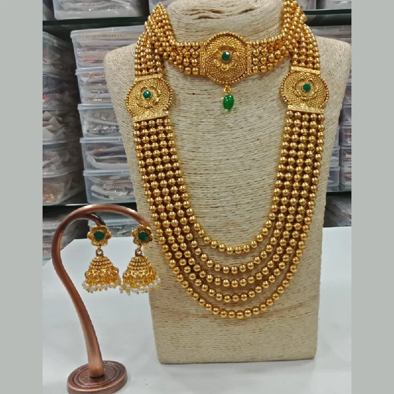 women's short necklaces-Manisha Jewellery Gold Plated Long & Short Necklace Set