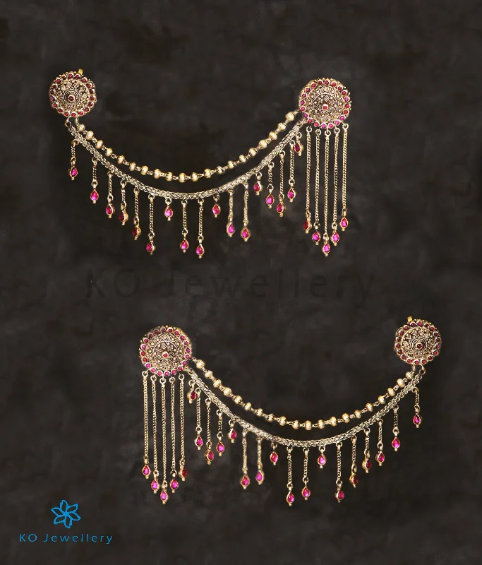 women's elegant chandelier earrings-The Adhit Silver EarCuffs (Oxidised)