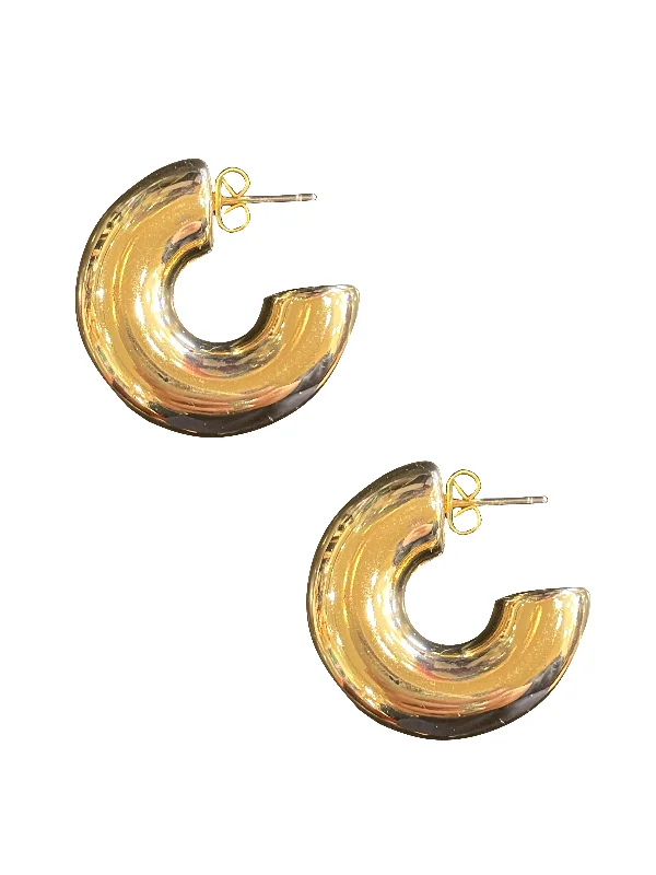 women's unique earrings-Chubby Gold Hoops