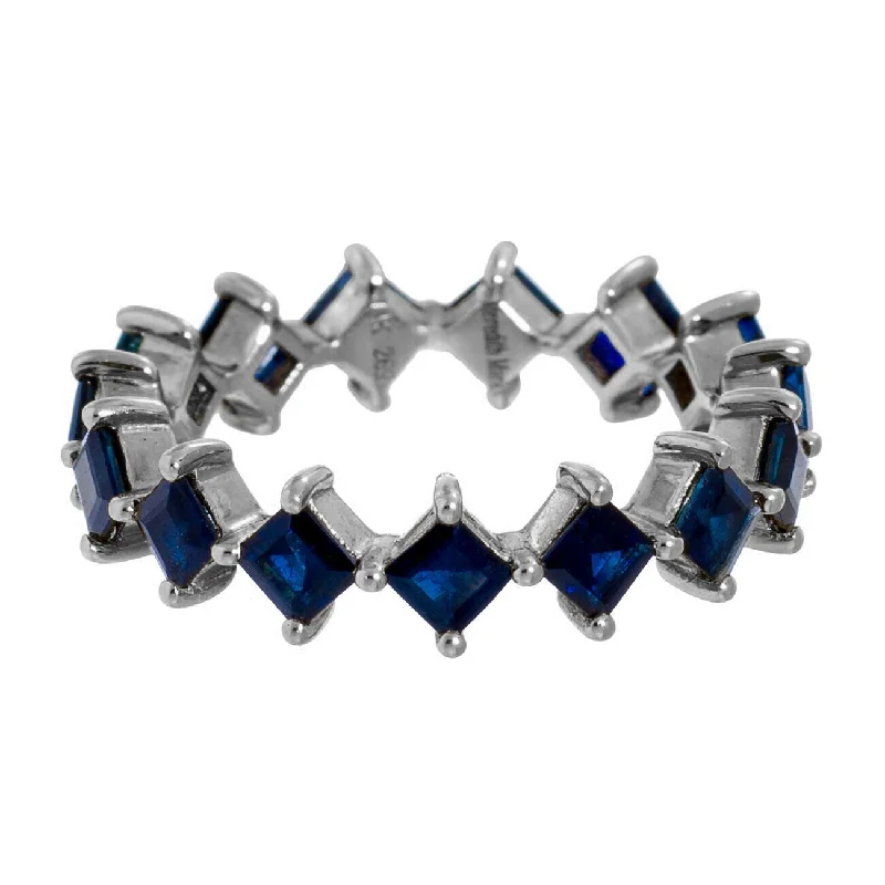 women's couples rings-Jo Band Silver Sapphire