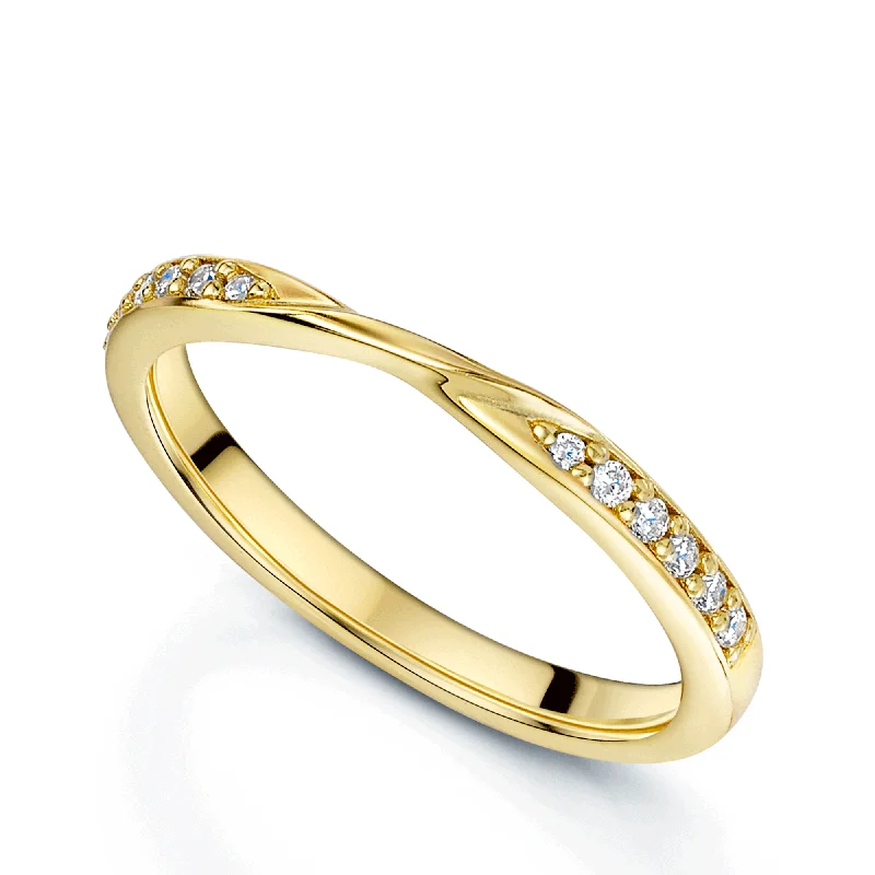 engagement rings for proposal-18ct Yellow Gold Diamond Shaped Twist Wedding Ring