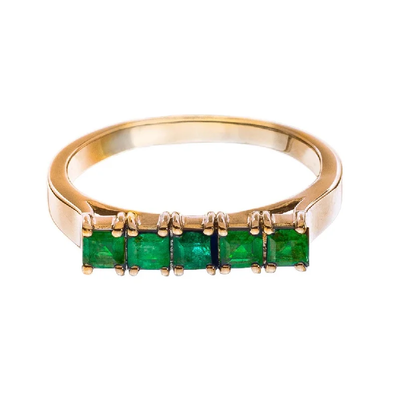 women's opal rings-Josie Ring Rose Gold Emerald