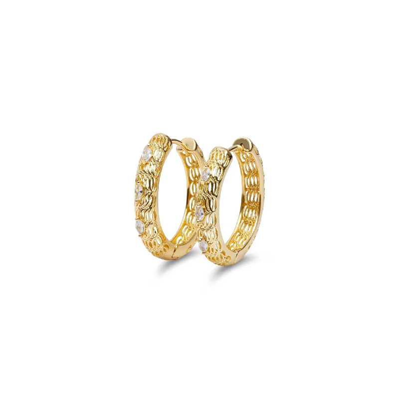 women's wedding earrings-THE BOLD VISEU TEXTURED HOOPS