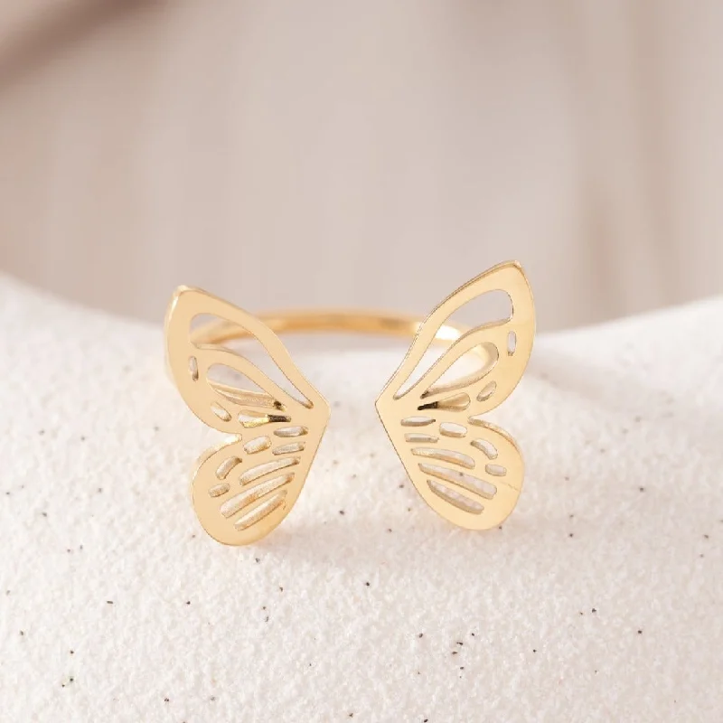 women's recycled rings-Butterfly Wings Ring