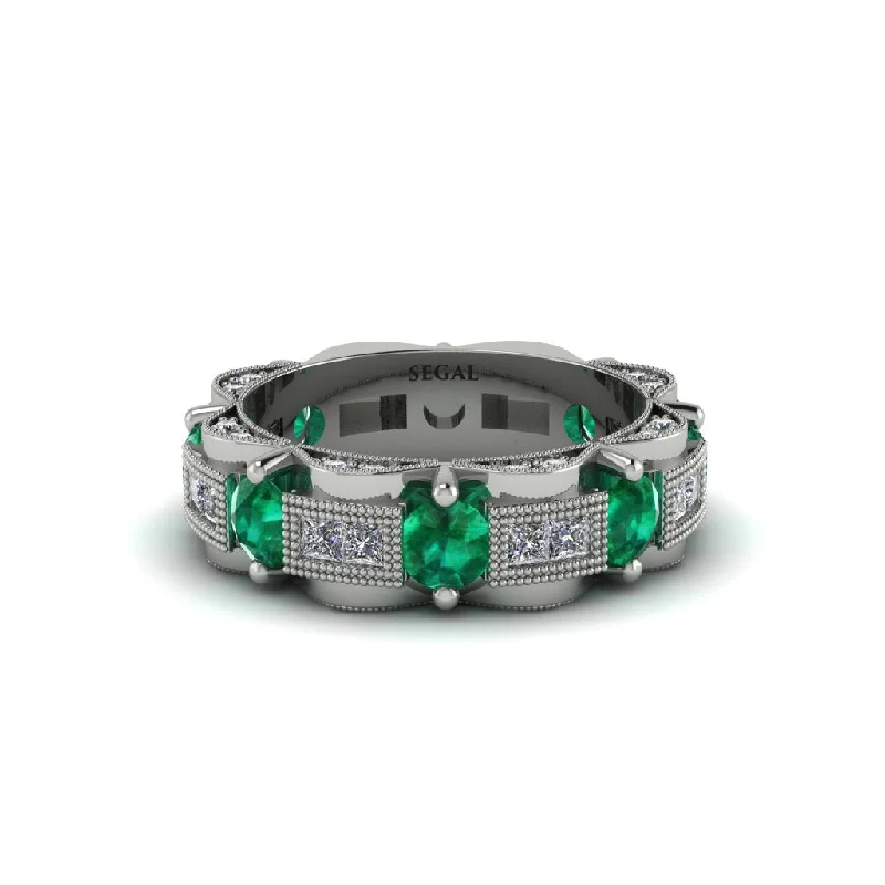 solitaire engagement rings-Emerald Eternal Elegance Wedding Ring - Rosemary No. 6