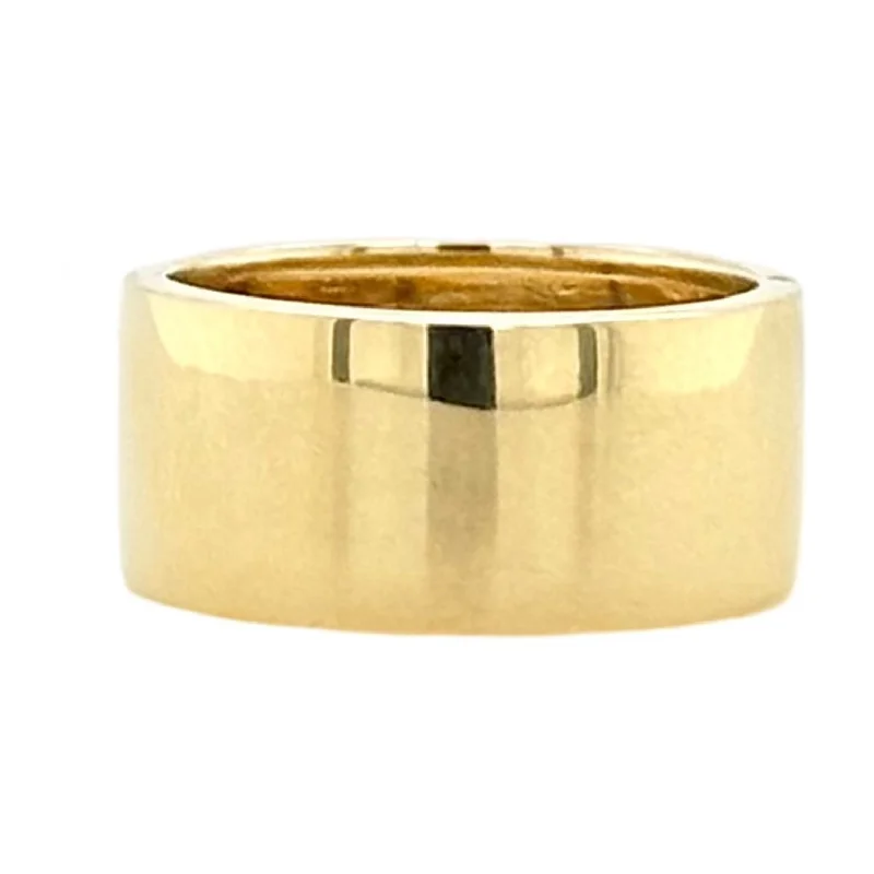 women's modern rings-WIDE GOLD BAND