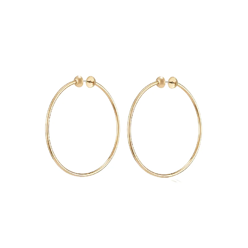 women's minimalist earrings-Medium Icon Hoops - Gold