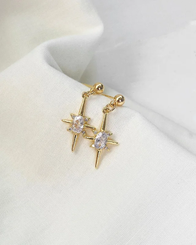 women's ethnic jewelry earrings-Polaris Star Drop Studs