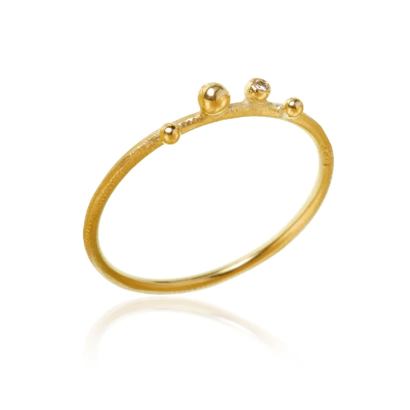 women's minimalist gold rings-Delphis dots 18K Gold Ring w. Diamond